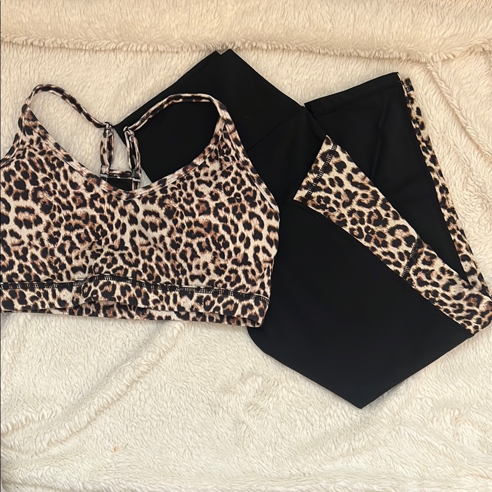ZYIA leopard bra and legging set